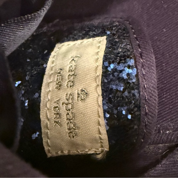 Lace, navy blue, glitter, flats - Picture 4 of 6